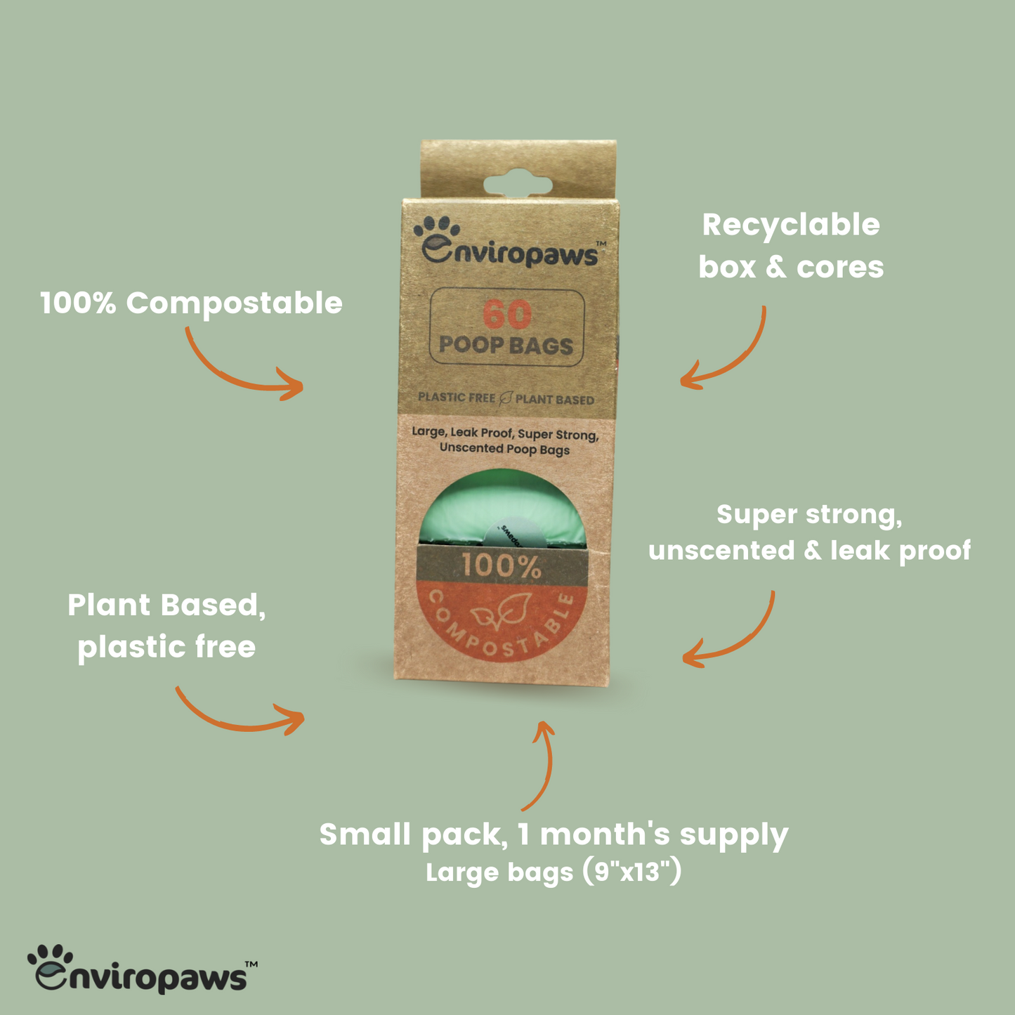 Compostable Poop Bags (60 Bags)