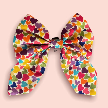 Rainbow Heart Sailor Bow Tie